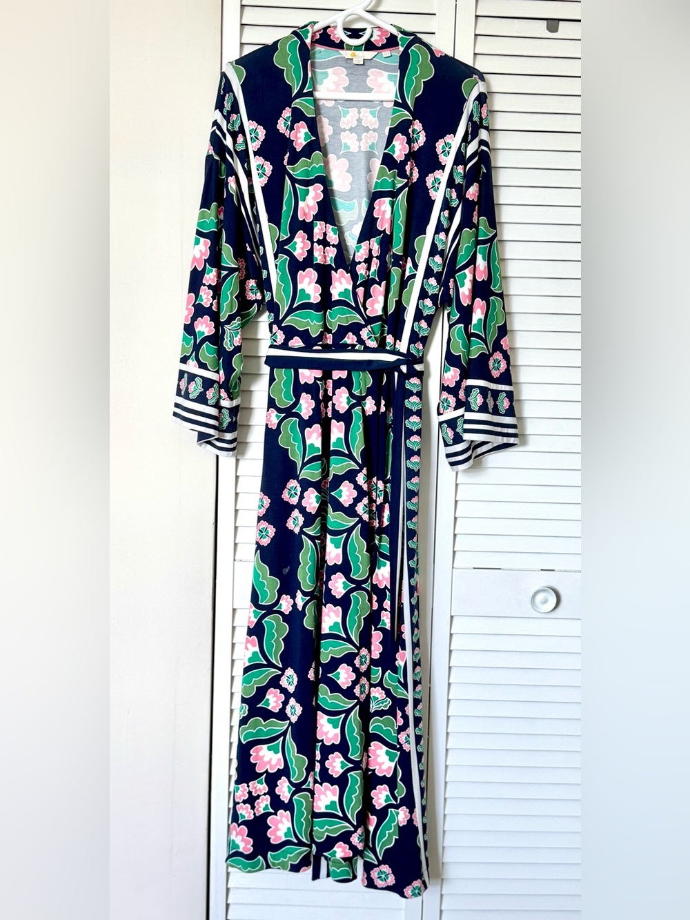 Boden Navy Blue Kimono Wrap Dress with Pockets! - Picture 2 of 7